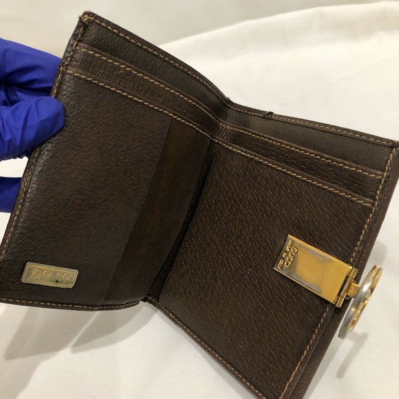 Gucci Brown GG Supreme Bifold Wallet Sku#84143 (gently used, corners tearing) - Picture 10 of 15